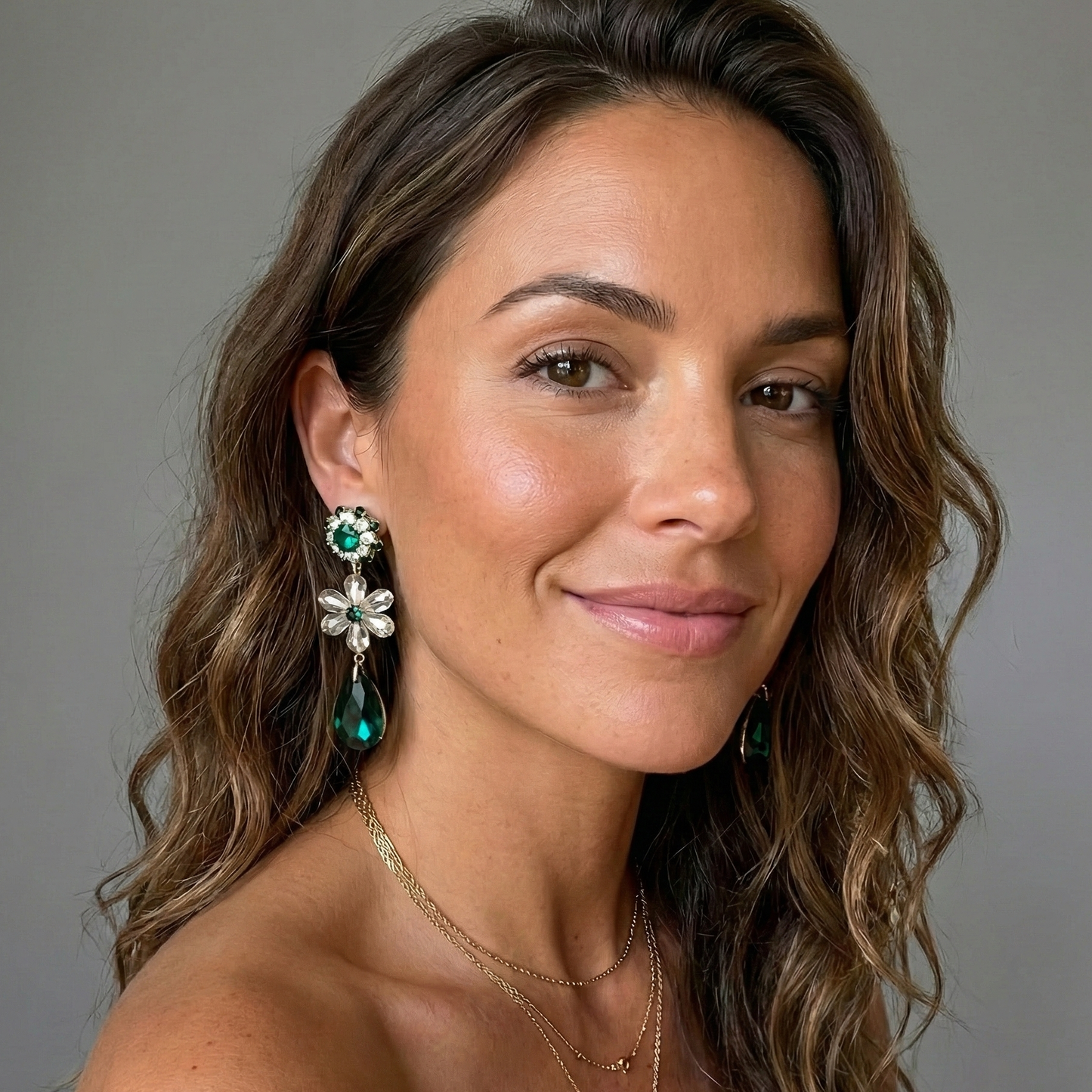 Chunky Green Flower Statement Earrings | Handmade Jewelry