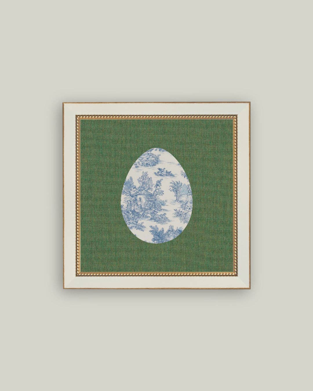 Countryside Toile Egg Framed Antique Art