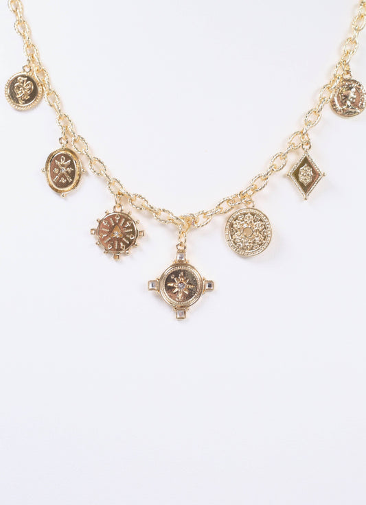 Mariann Charm Necklace Gold