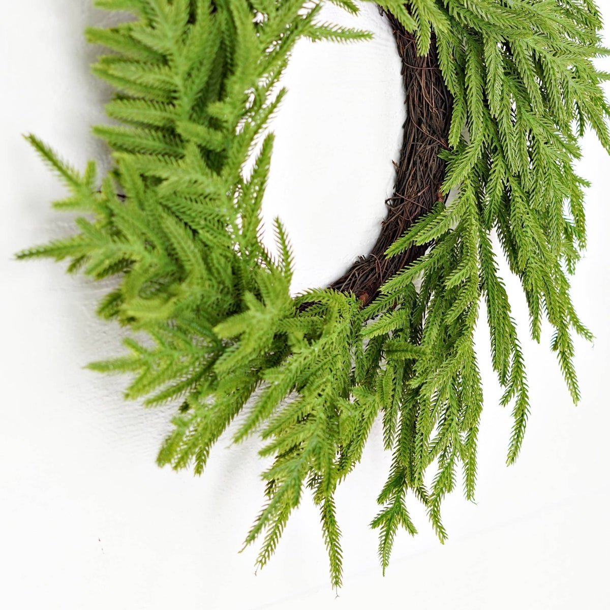 Twig Wreath-Soft Touch Evergreen Norfolk Pine-