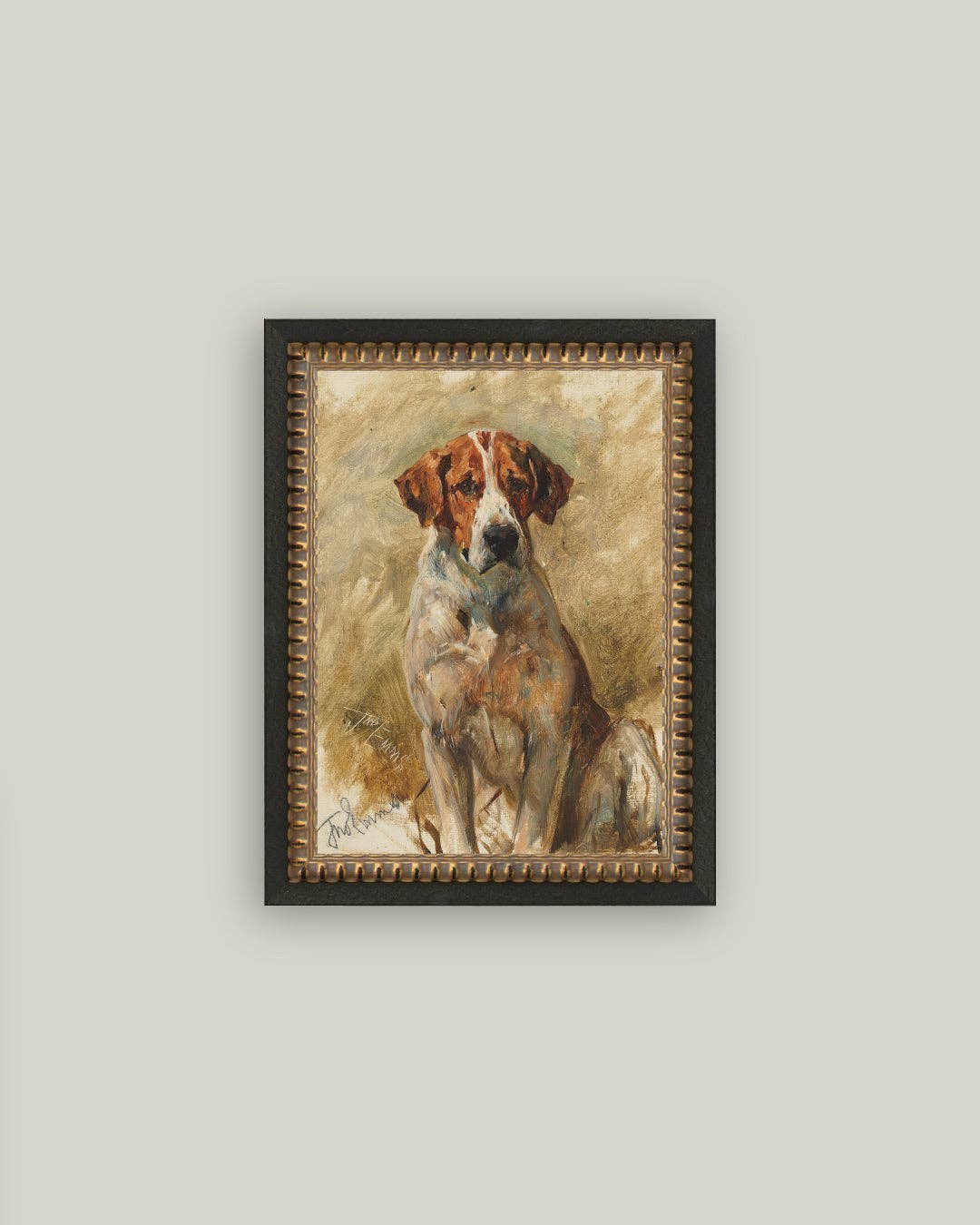 Study of a Hound Framed Antique Art