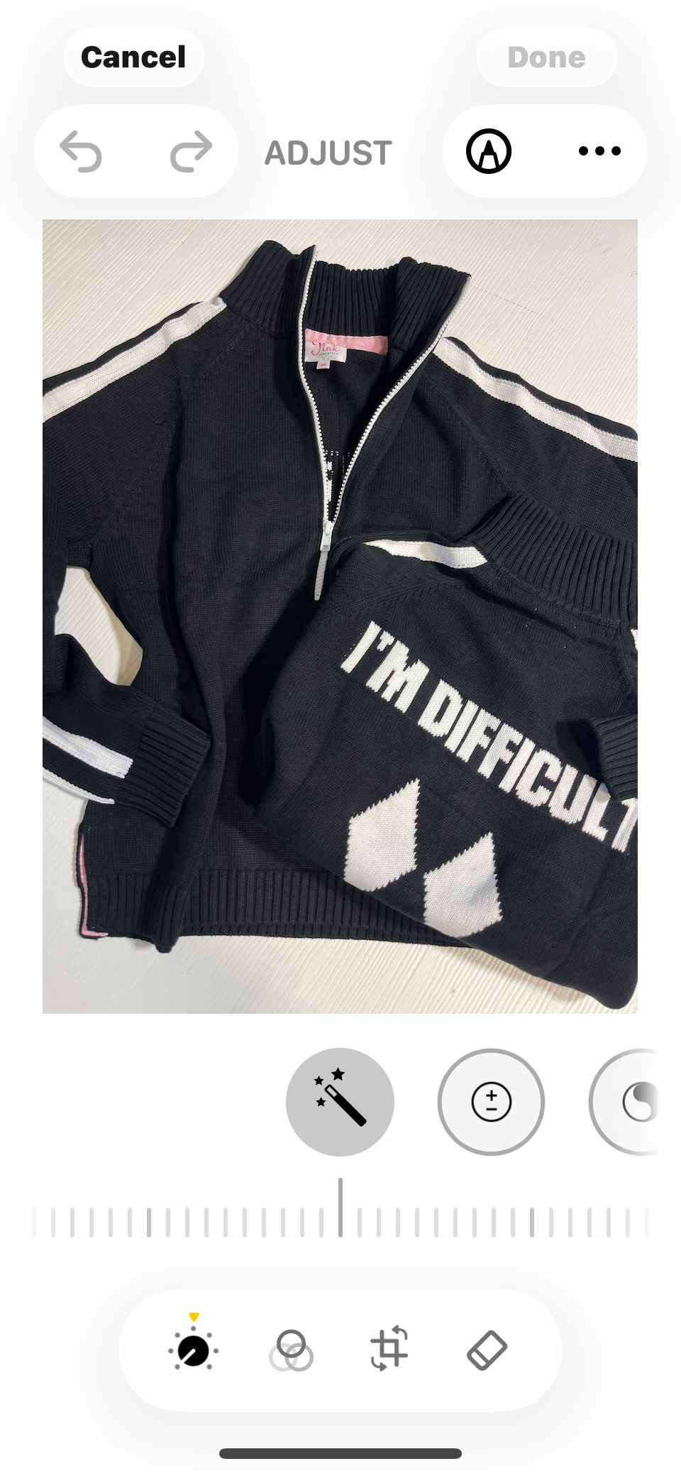 1/2 Zip I’m Difficult Double Diamond Sweater