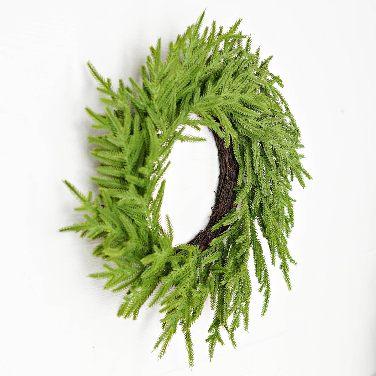 Twig Wreath-Soft Touch Evergreen Norfolk Pine-