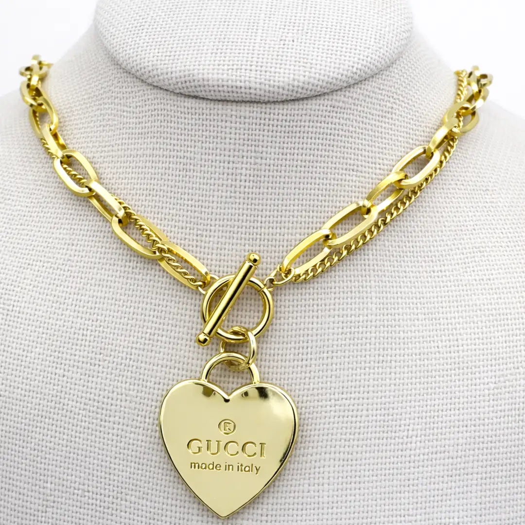 18k Gold Stainless Steel Gucci Upcycled Necklace
