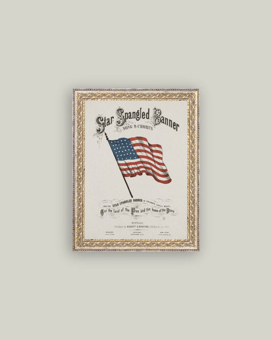 Vintage Star Spangled Banner Framed Antique Art