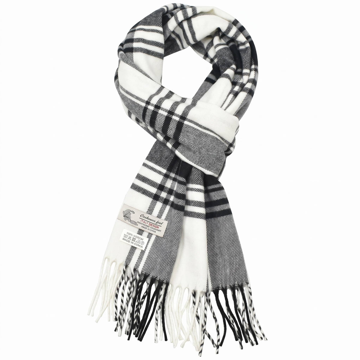 Winter Cashmere Feel Soft Plaid Stripe Scarf Muffler