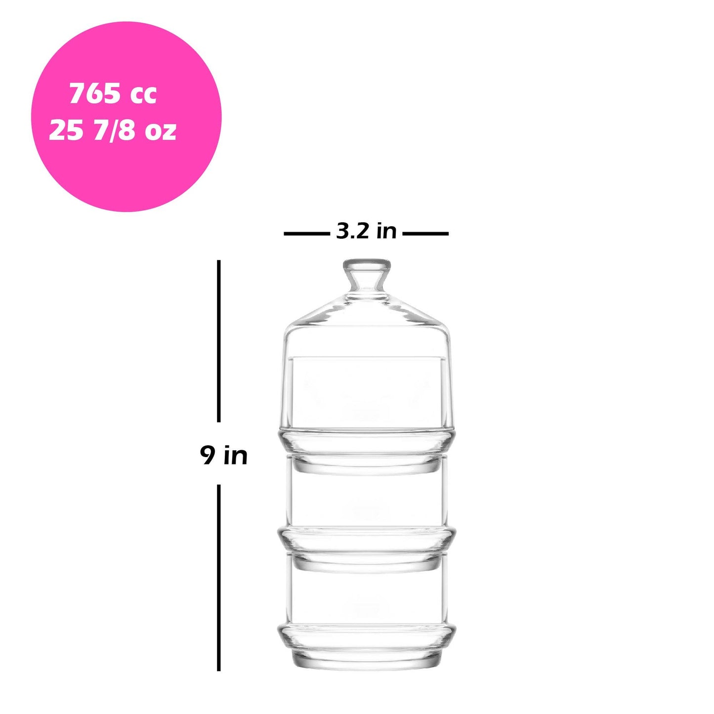 LAV Glass Candy Dish with Dome Lid, 1 Pcs, 25.8 Oz