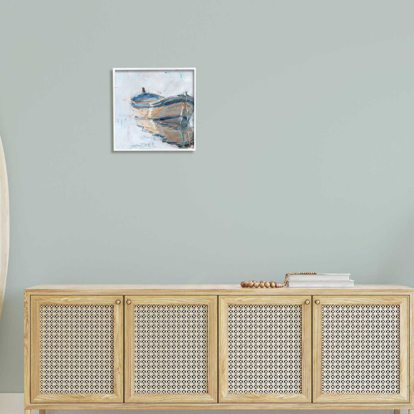 Abstract Row Boat Framed