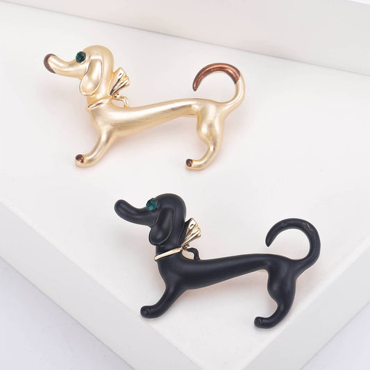 Cute Enamel Dachshund Dog Brooch, Stylish Dog Lapel Pin