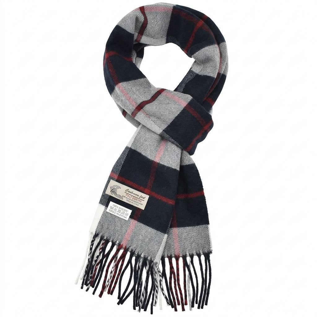 Winter Cashmere Feel Soft Plaid Stripe Scarf Muffler