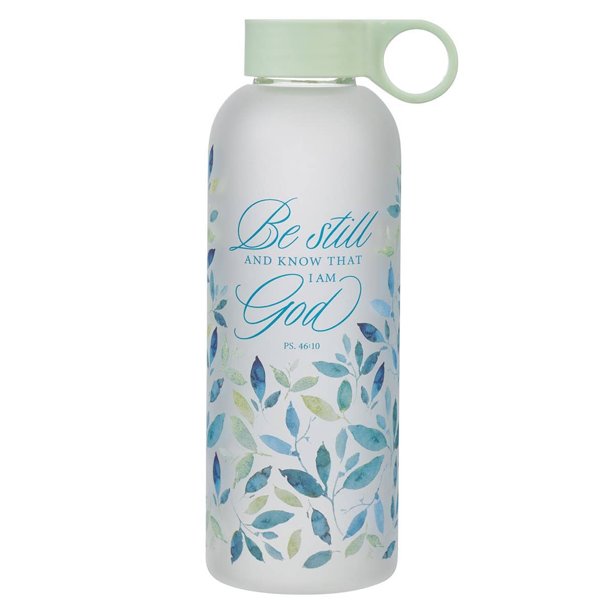 Water Bottle Glass Be Still and know Ps. 46:10 – Denim & Design