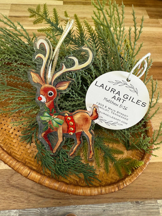 Acrylic Reindeer Ornament