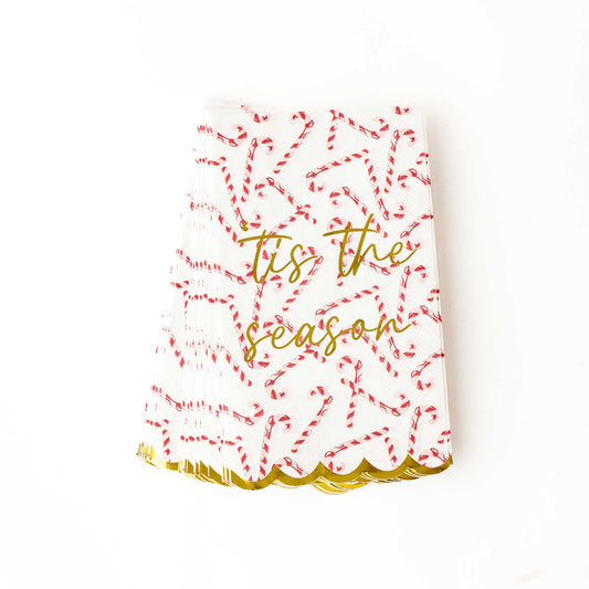 Peppermint Toile Candy Cane Guest Towels, 16-Pk