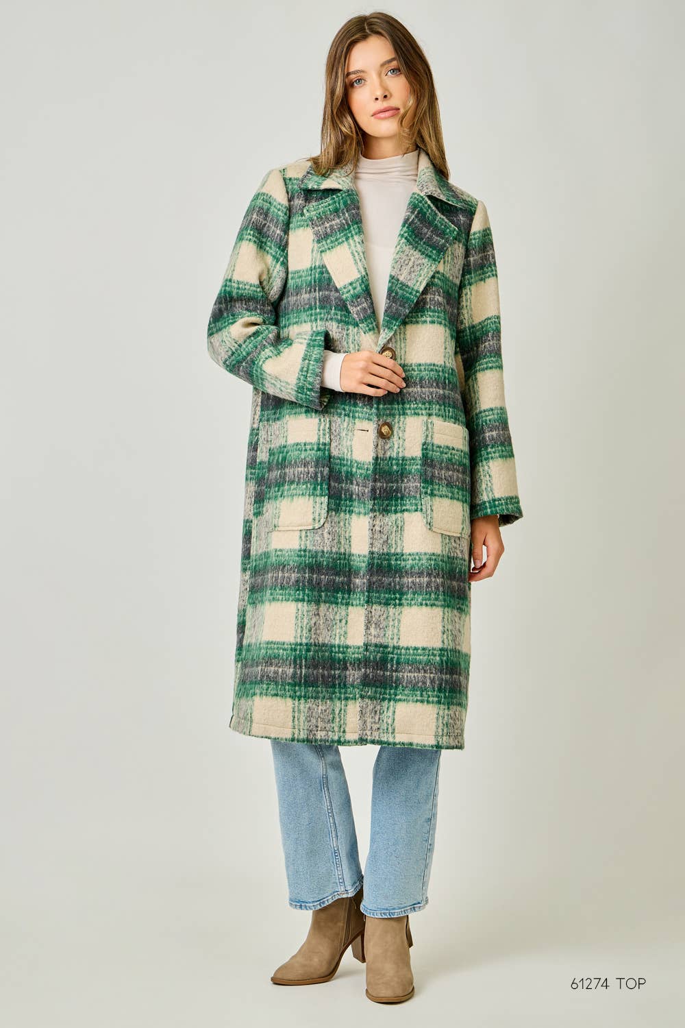 LAST CHANCE - Plaid Long Coat - size M