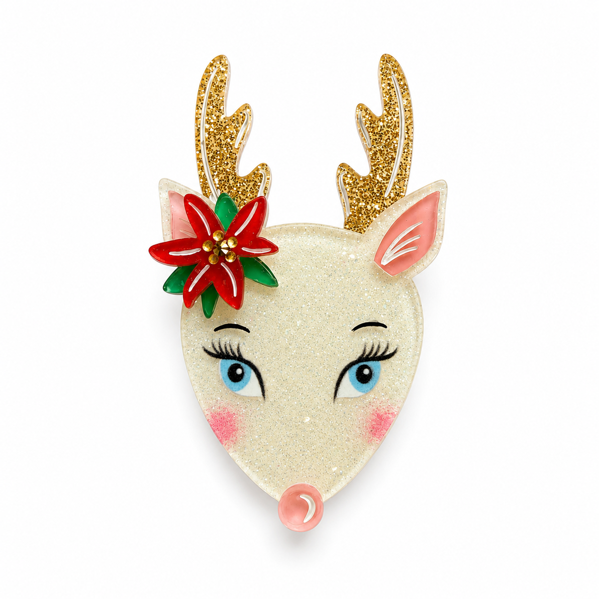 Ruby Reindeer Brooch by 50's Vintage Dame x Lipstick & Chrome