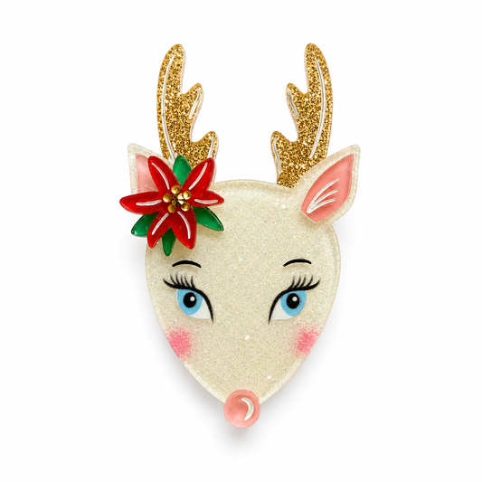 Ruby Reindeer Brooch by 50's Vintage Dame x Lipstick & Chrome