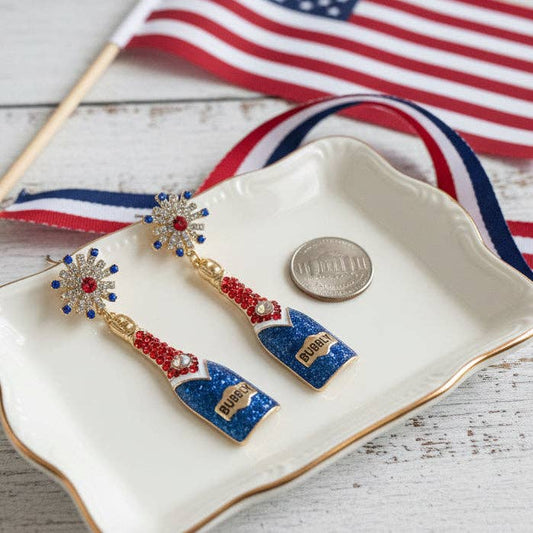 Star Spangled Champagne Celebration Earrings