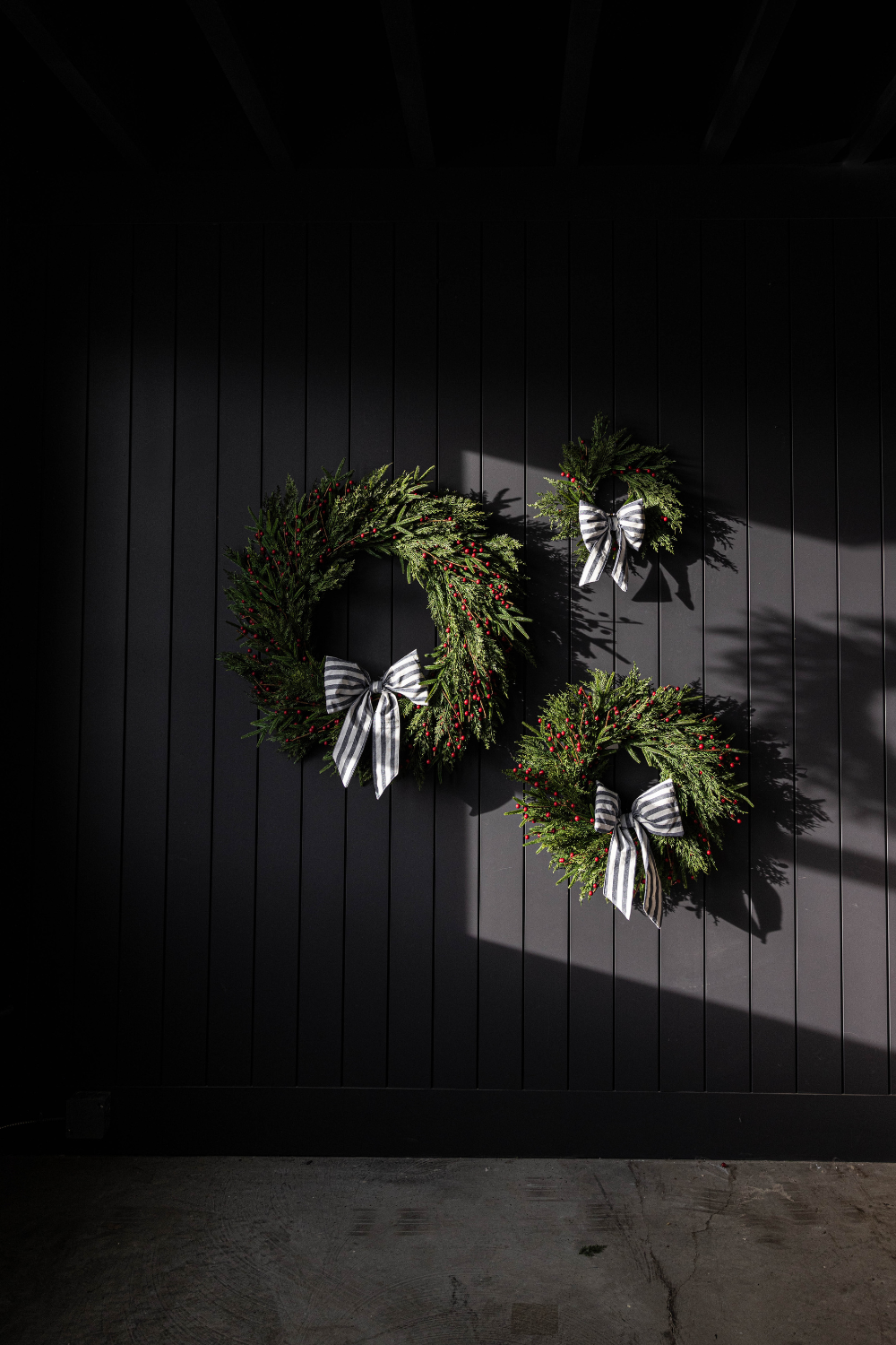 Red Plum Berry Norfolk Cypress Real Touch Wreath - 14"