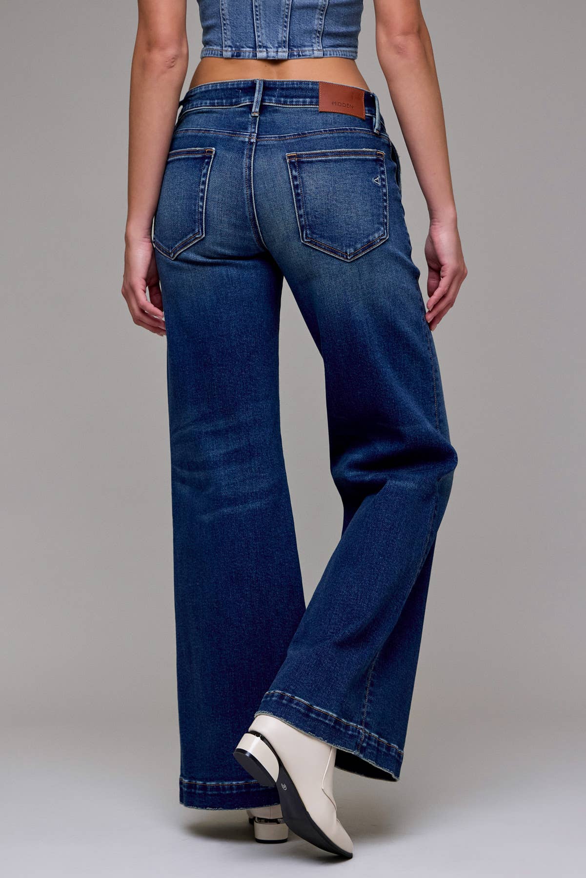Dark Wash Low Rise Comfort Flare Jeans