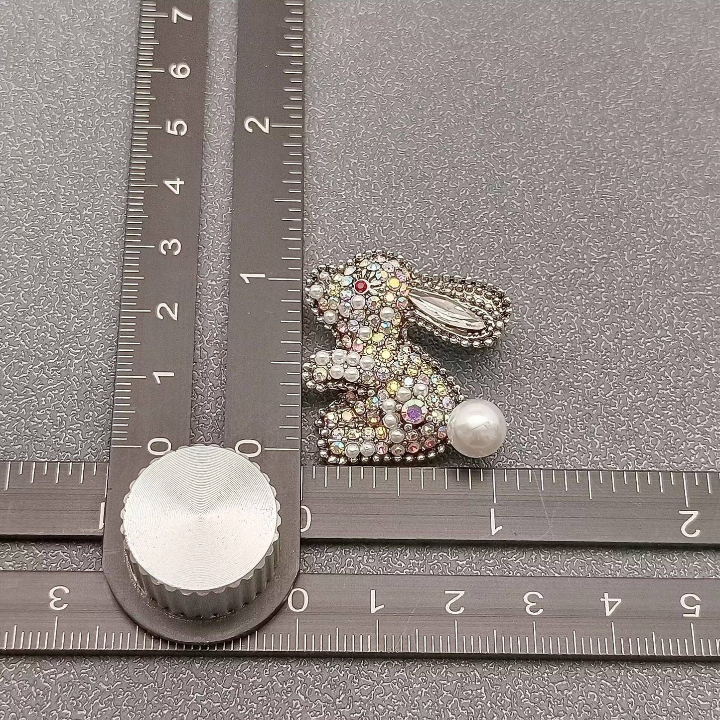 Rhinestone Rabbit Brooch