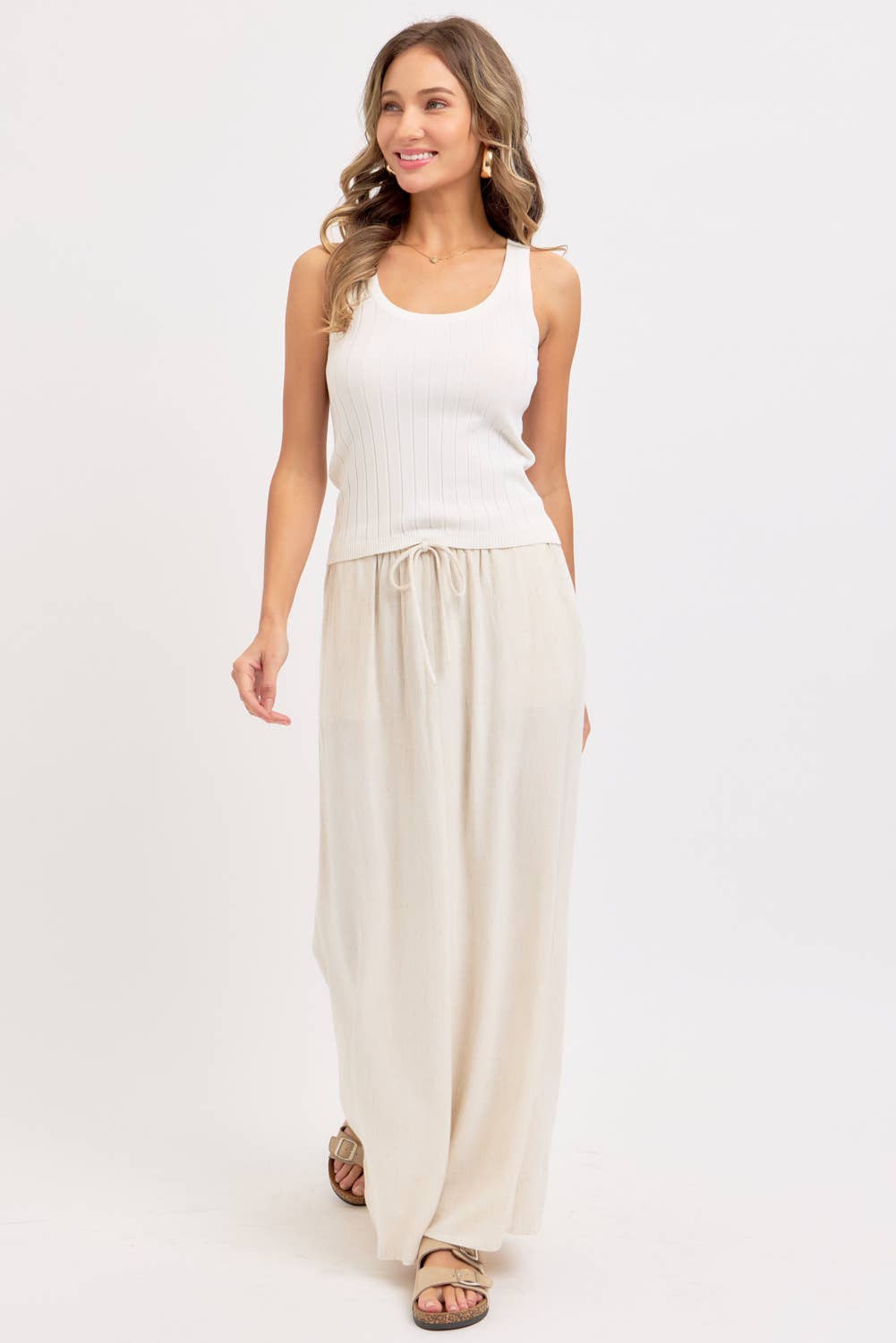 LINEN PULLOVER MAXI SKIRT