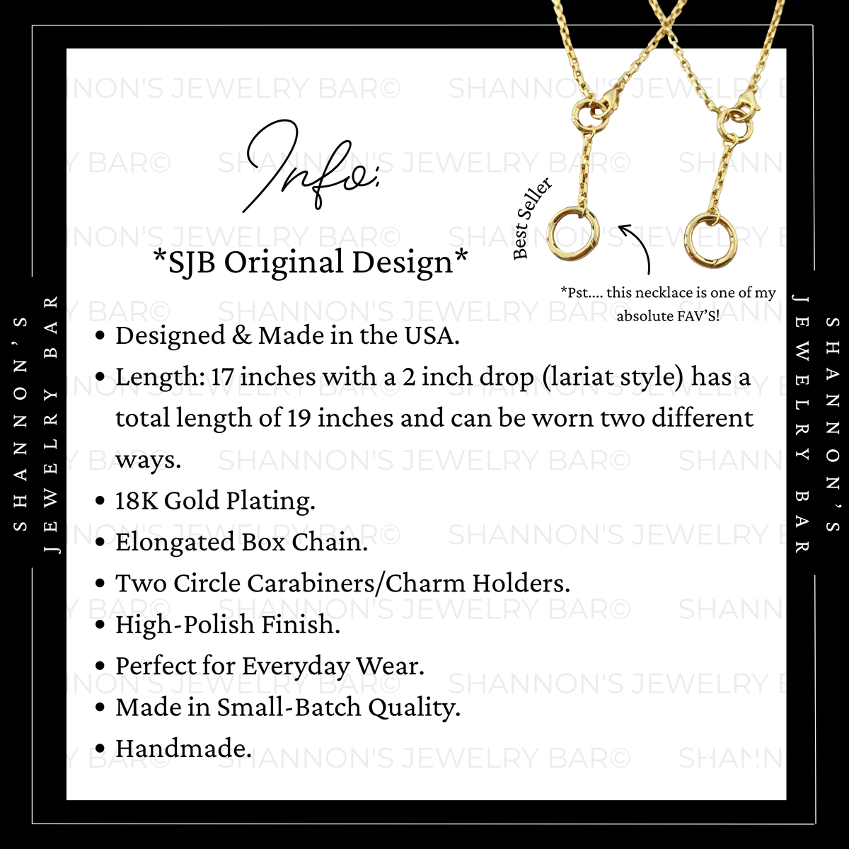 Gold Carabiner Necklace, Charm Holder Necklace