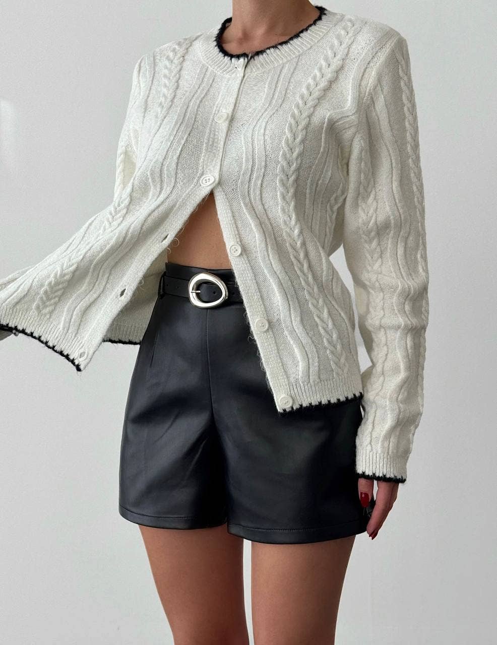 Contrast Cable Cardigans