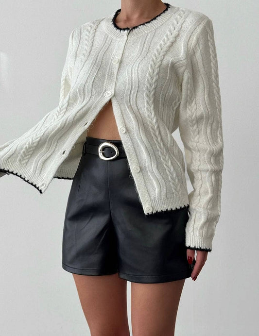 Contrast Cable Cardigans
