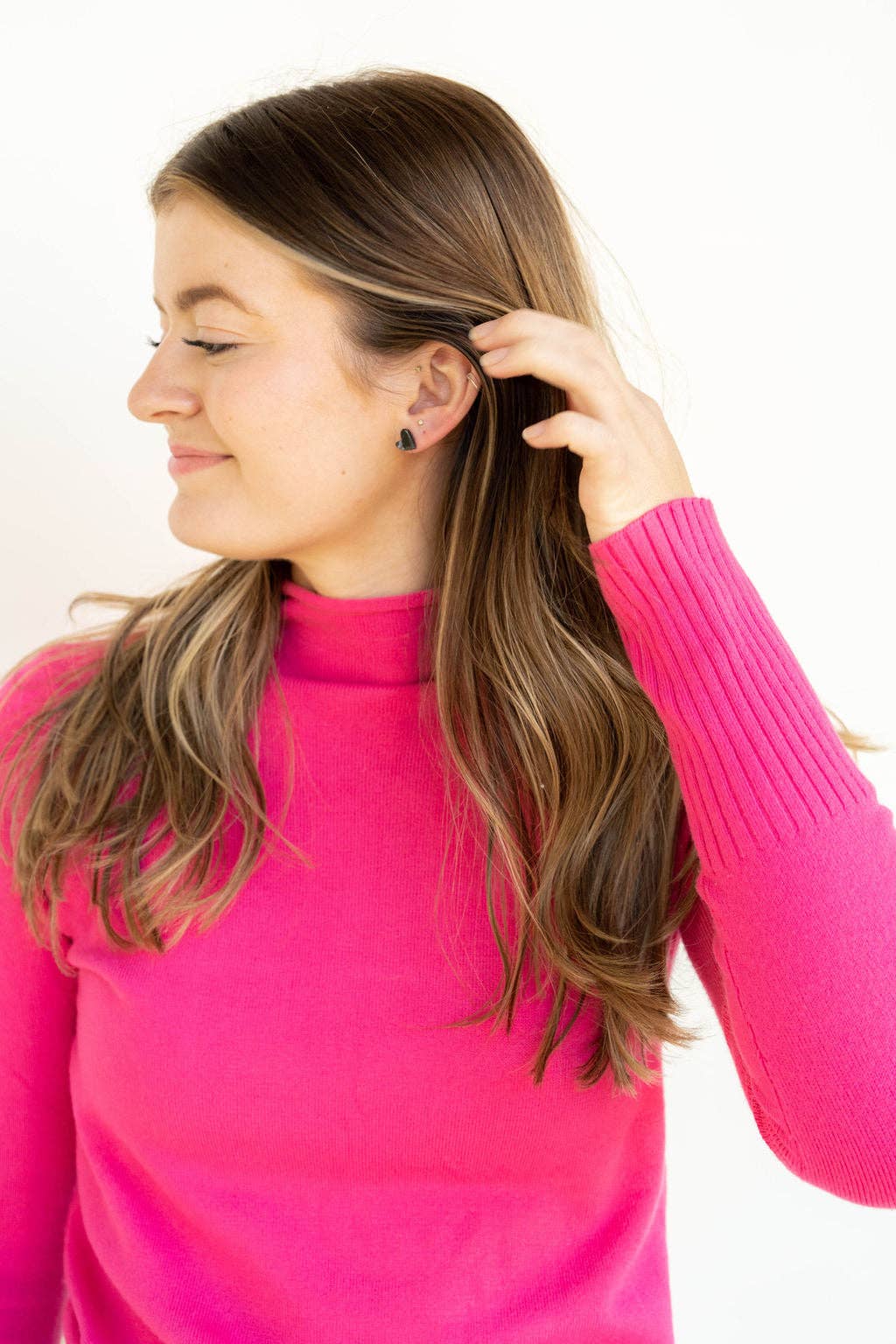 Hand Drawn Heart Studs – Black