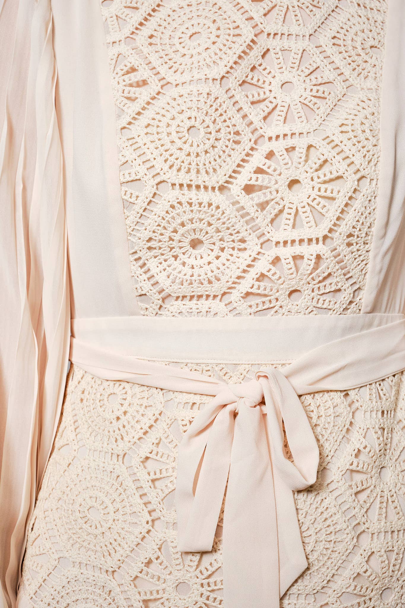 Lace Trim A-Line Blouse Dress