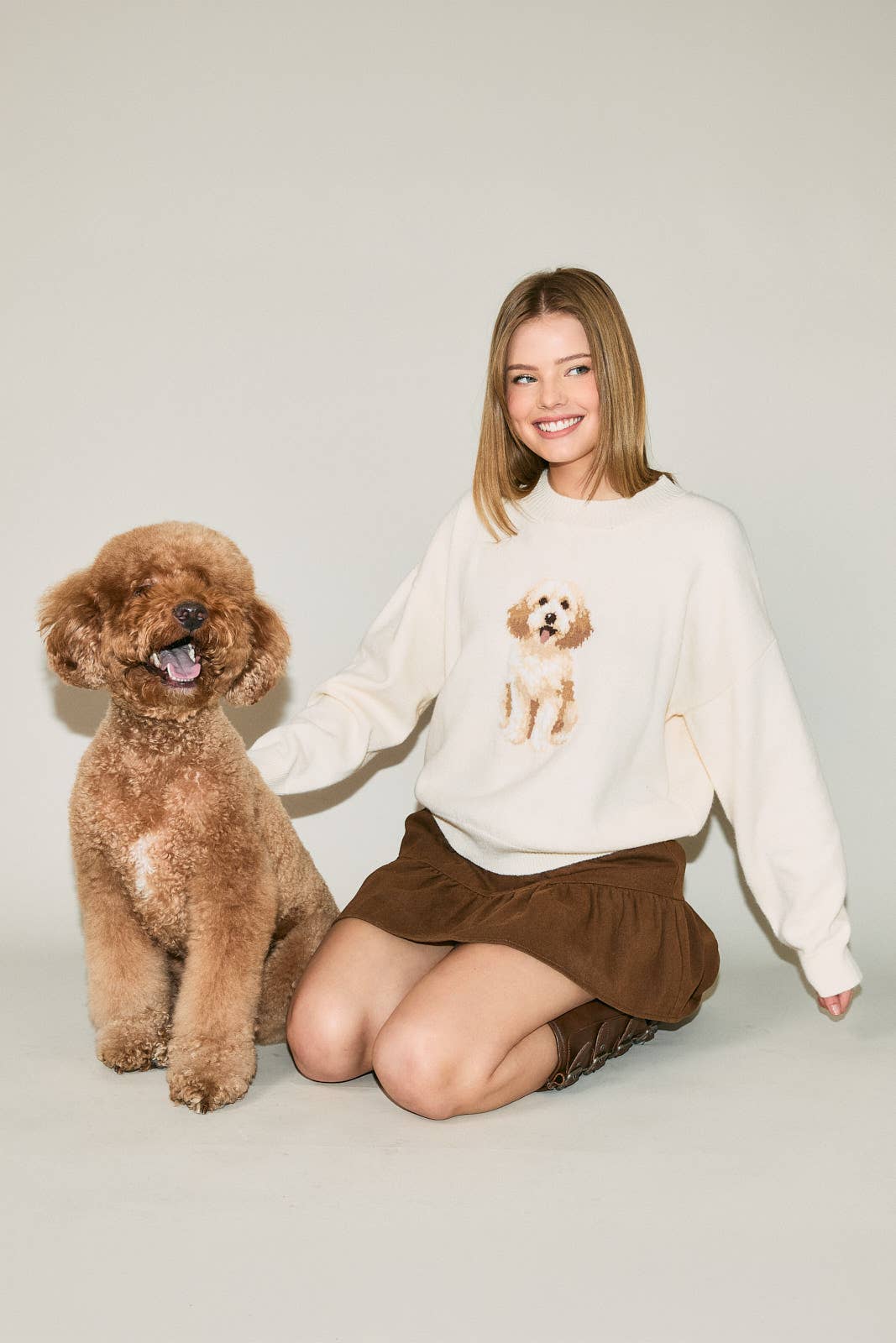"COCKAPOO" CREW NECK SWEATER