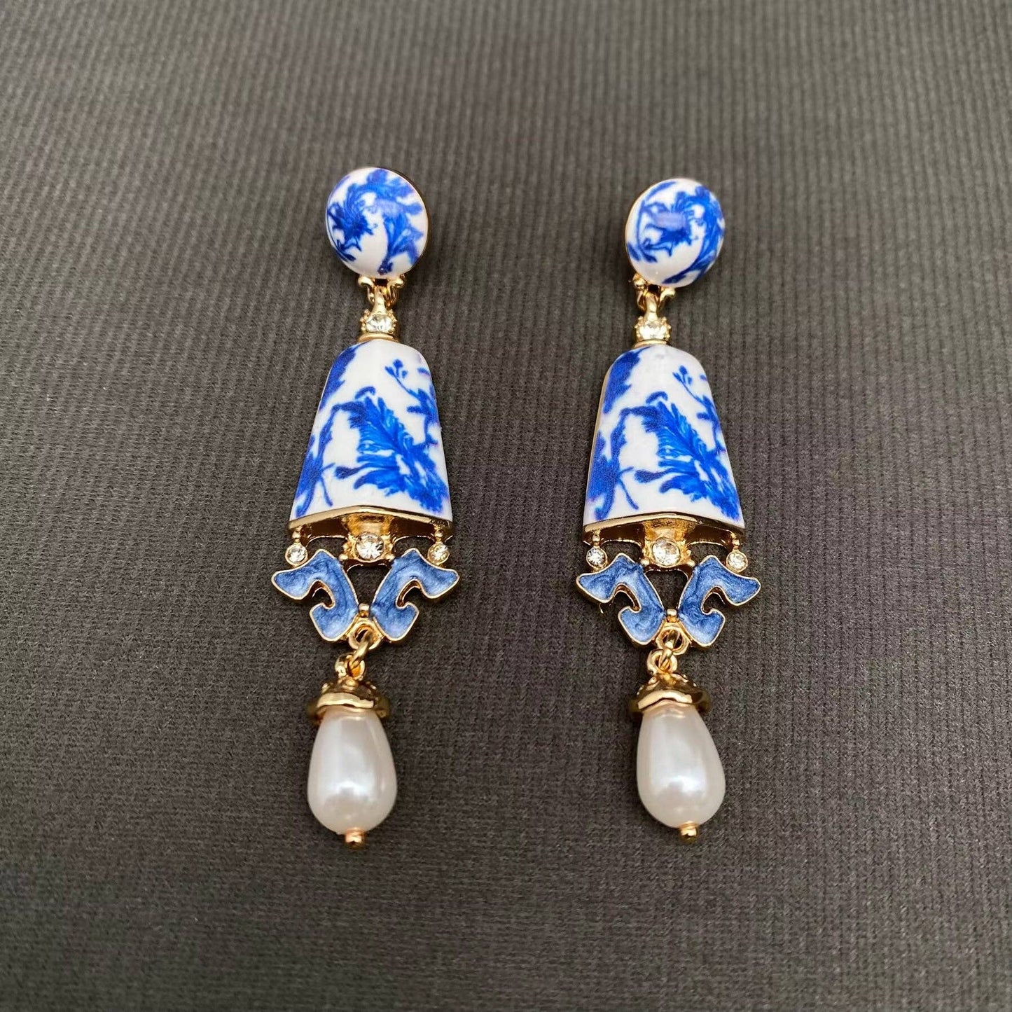 Vintage Ceramics Dangle Earrings