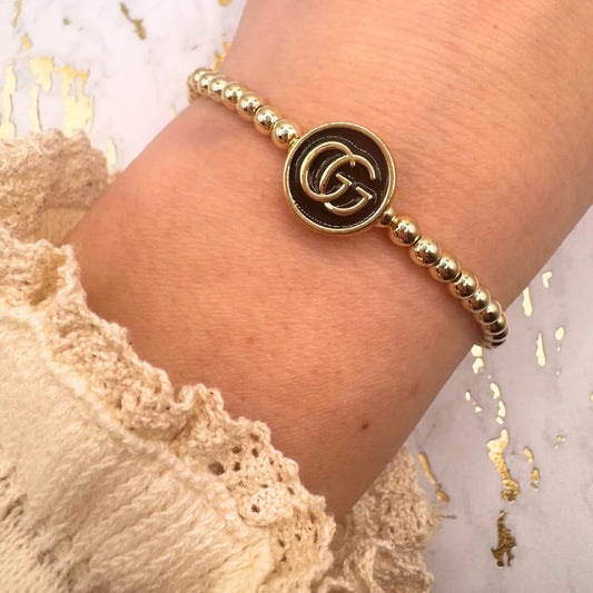4mm Gold Gucci Beaded Upcycled Bracelet
