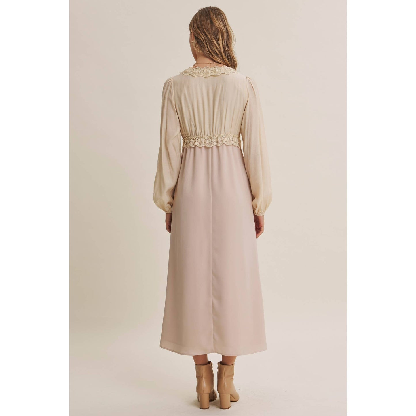 CHAMPAGNE ROSE MIDI DRESS