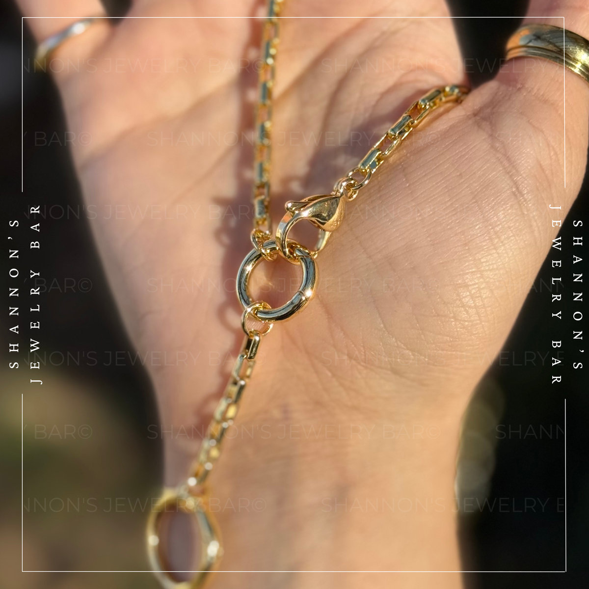 Gold Carabiner Necklace, Charm Holder Necklace