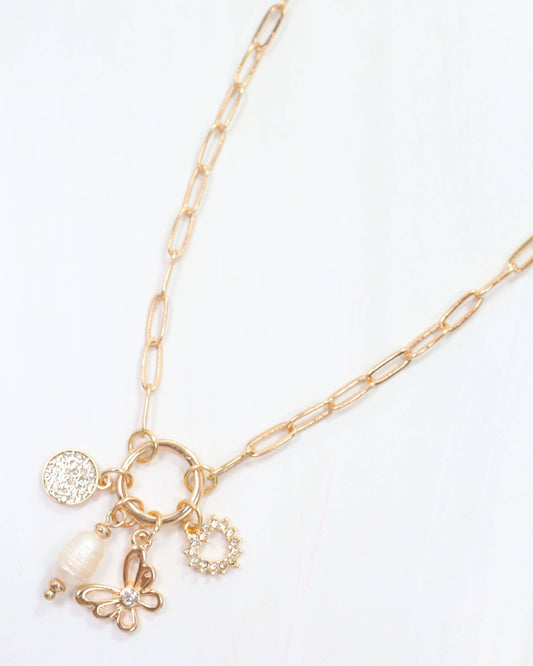 Fordham Charm Necklace Gold