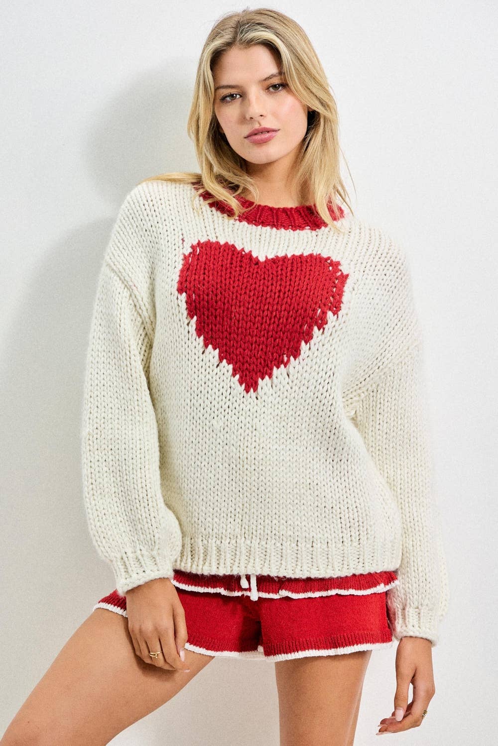 LAST CHANCE - Heart Knit Pullover