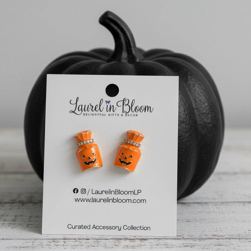 Crystal Pumpkin Potion Earrings
