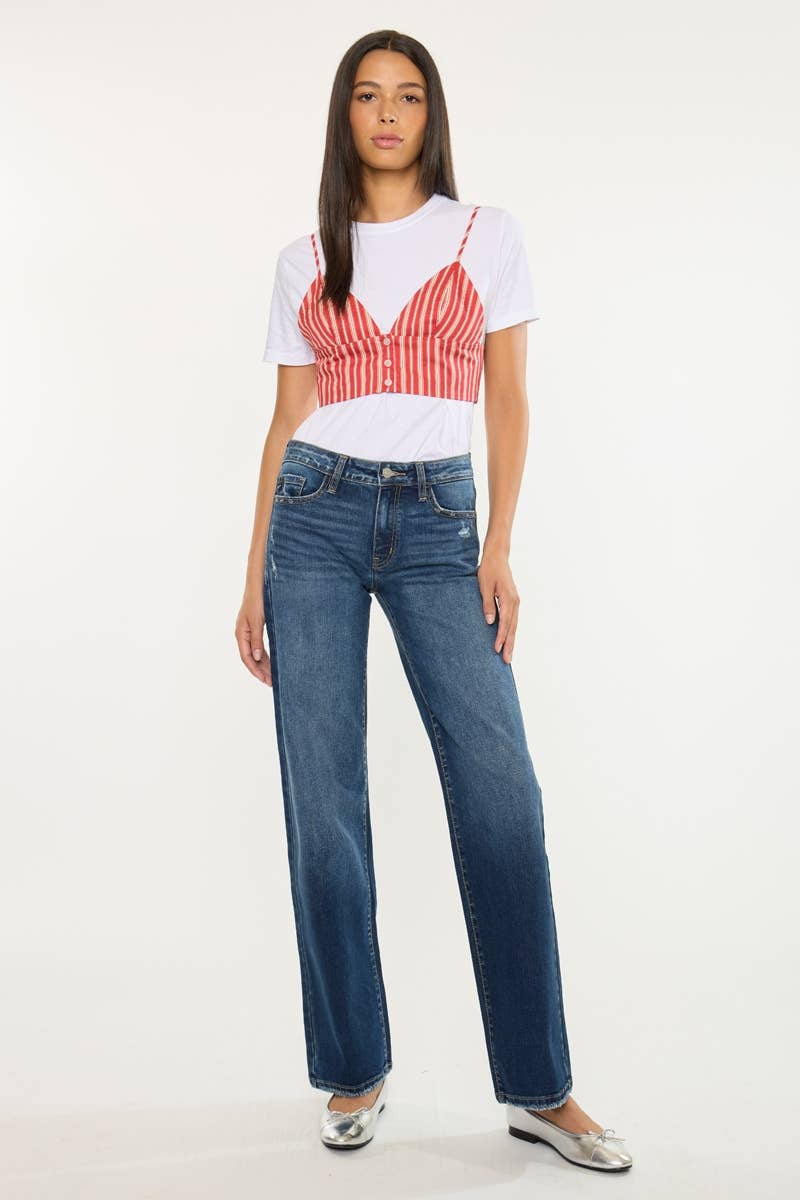 MID RISE WIDE LEG JEANS
