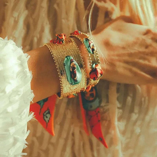 Vintage Matte Gold Open Bangle Bracelet