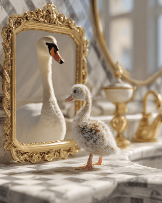 Cygnet to Swan Bathroom Decor Art Print - 8"x10" Artwork