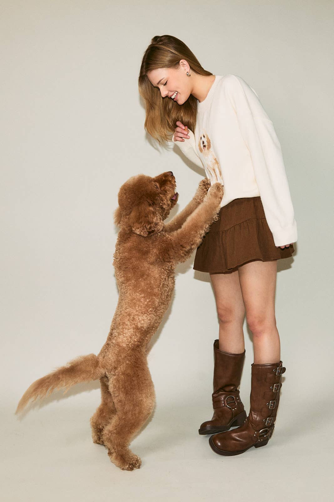 "COCKAPOO" CREW NECK SWEATER