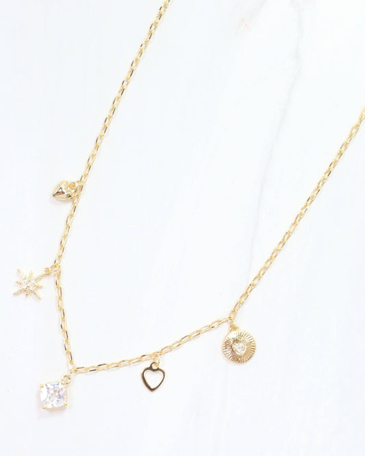 Helen Charm Necklace Gold