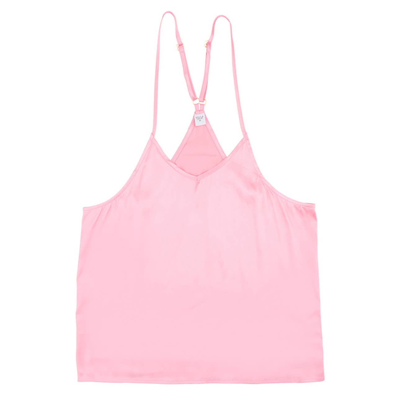 Pink Satin Cami Pajama Set with Ruffle Shorts