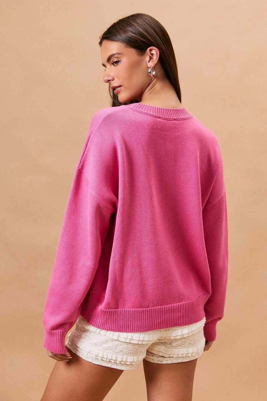 LAST CHANCE - Hibiscus Graphic Crewneck Sweater