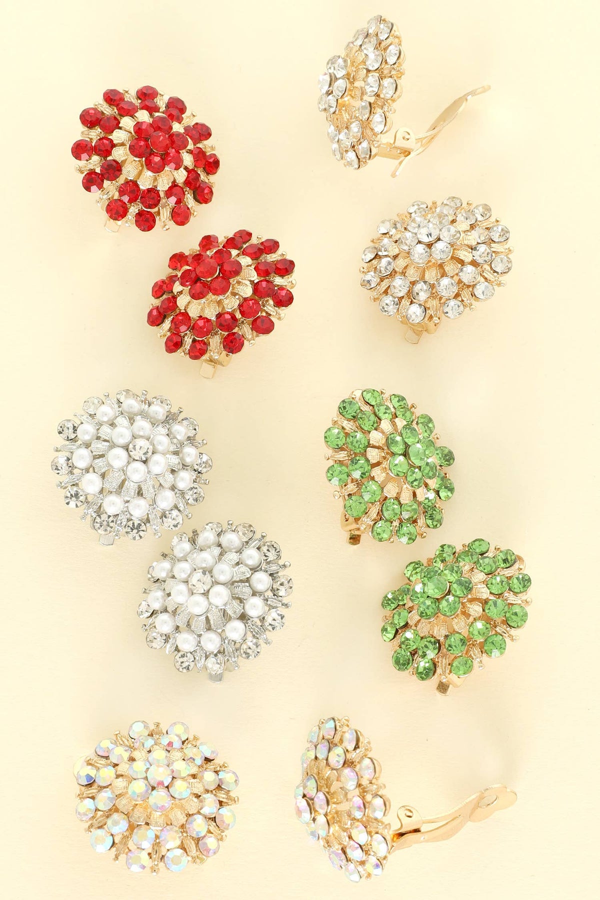 Vintage Inspired Crystal Clip-on Earrings