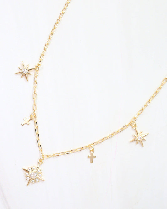 Rozzie Charm Necklace Gold