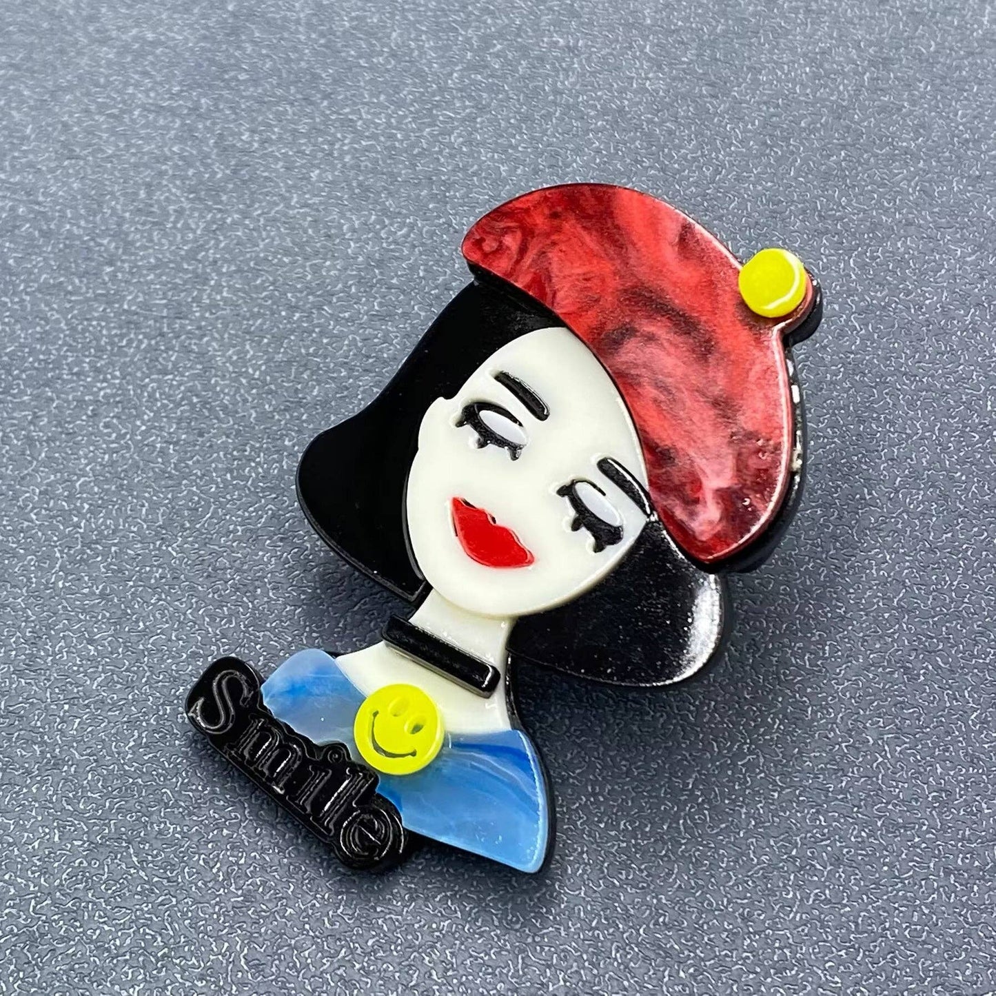 Funny Girl Acrylic Brooch