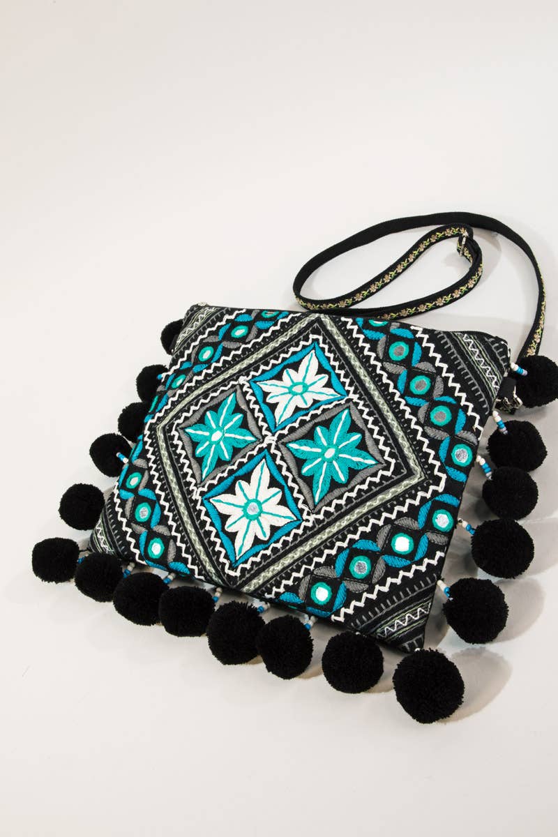 Handmade Moroccan Flower Embroidery Bag