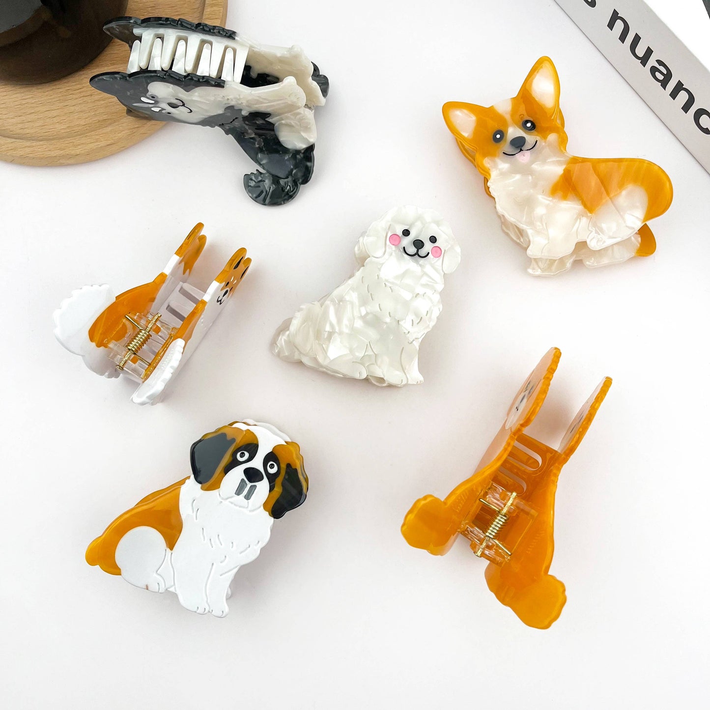 Acetate Puppy Series Hair Clips, Cute Dog Barrettes